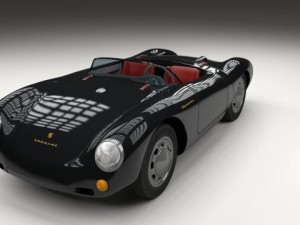 porsche 550 spyder black 3D 模型