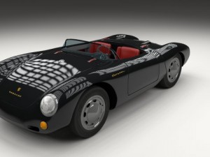 porsche 550 spyder black 3D 模型