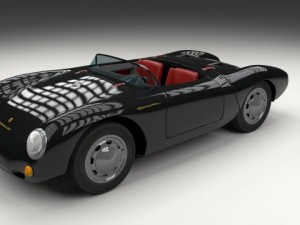 porsche 550 spyder black 3D 模型