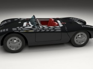 porsche 550 spyder black 3D 模型