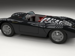 porsche 550 spyder black 3D 模型