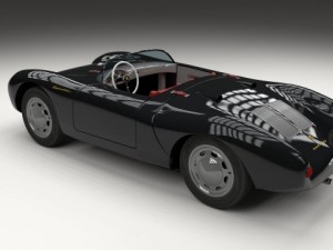 porsche 550 spyder black 3D 模型