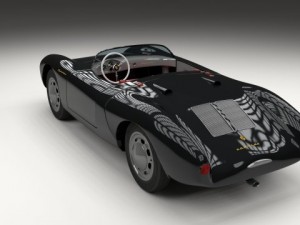 porsche 550 spyder black 3D 模型