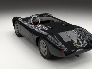 porsche 550 spyder black 3D Model