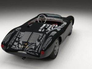 porsche 550 spyder black 3D 模型