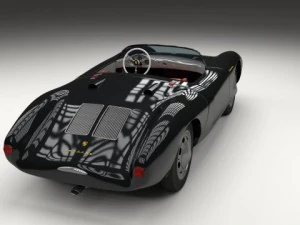 porsche 550 spyder black 3D Model
