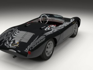 porsche 550 spyder black 3D 模型