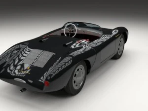 porsche 550 spyder black 3D Model