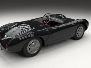 porsche 550 spyder black 3D 模型