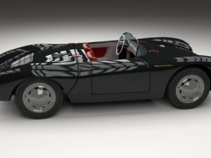 porsche 550 spyder black 3D 模型