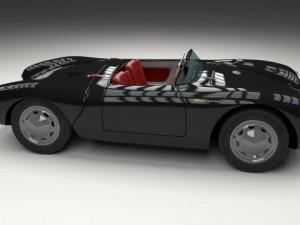 porsche 550 spyder black 3D 模型