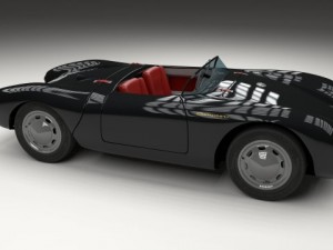 porsche 550 spyder black 3D 模型