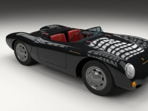 porsche 550 spyder black 3D 模型
