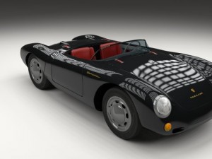 porsche 550 spyder black 3D 模型