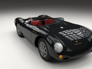 porsche 550 spyder black 3D 模型