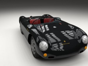 porsche 550 spyder black 3D 模型