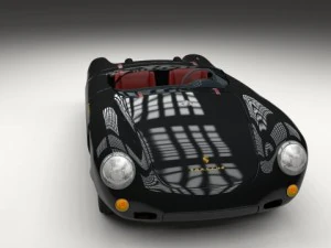 porsche 550 spyder black 3D Model