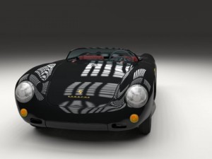 porsche 550 spyder black 3D 模型