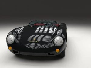 porsche 550 spyder black 3D Model