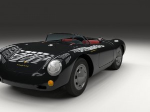 porsche 550 spyder black 3D 模型
