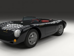 porsche 550 spyder black 3D 模型