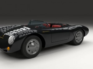 porsche 550 spyder black 3D 模型