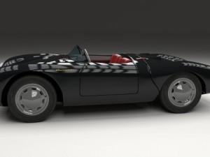 porsche 550 spyder black 3D 模型