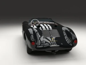 porsche 550 spyder black 3D Model