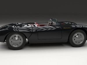 porsche 550 spyder black 3D 模型
