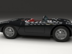 porsche 550 spyder black 3D 模型