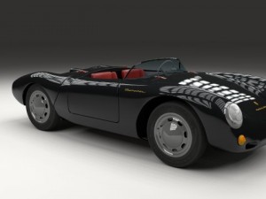 porsche 550 spyder black 3D 模型