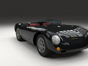 porsche 550 spyder black 3D Model