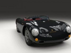 porsche 550 spyder black 3D 模型