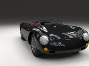 porsche 550 spyder black 3D Model