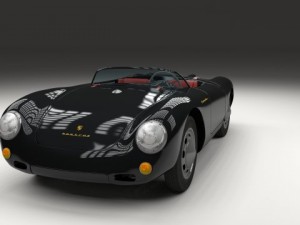 porsche 550 spyder black 3D 模型