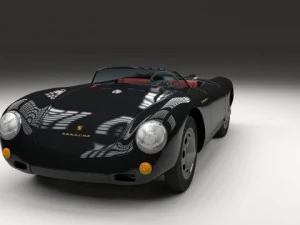 porsche 550 spyder black 3D Model