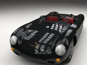 porsche 550 spyder black 3D 模型