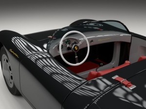 porsche 550 spyder black 3D 模型