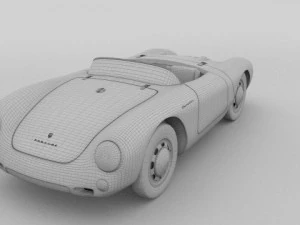 porsche 550 spyder black 3D Model