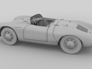 porsche 550 spyder black 3D 模型