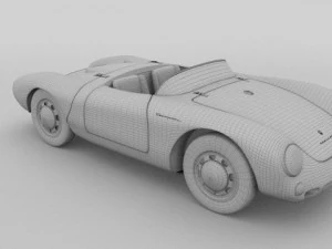 porsche 550 spyder black 3D Model