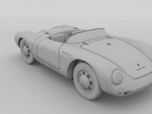 porsche 550 spyder black 3D Model