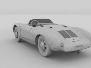 porsche 550 spyder black 3D Model