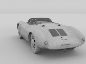 porsche 550 spyder black 3D 模型