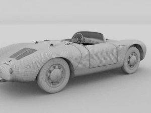 porsche 550 spyder black 3D Model