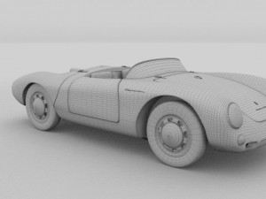 porsche 550 spyder black 3D 模型