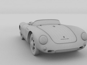 porsche 550 spyder black 3D 模型