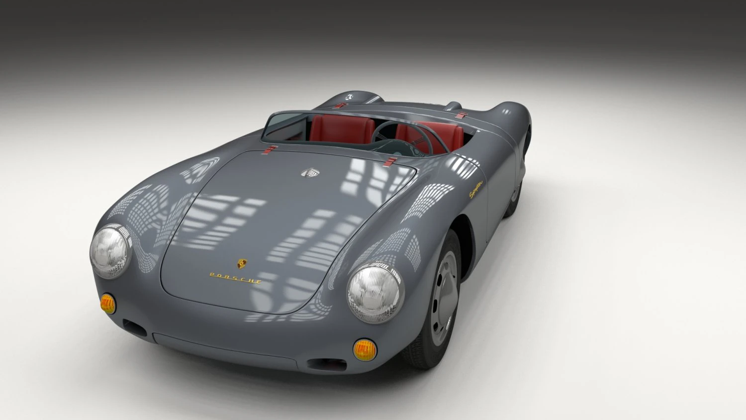 porsche 550 spyder gray 3D Model .c4d .max .obj .3ds .fbx .stl .blend 