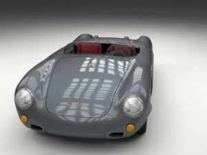 porsche 550 spyder gray 3D Model