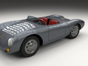 porsche 550 spyder gray 3D 模型